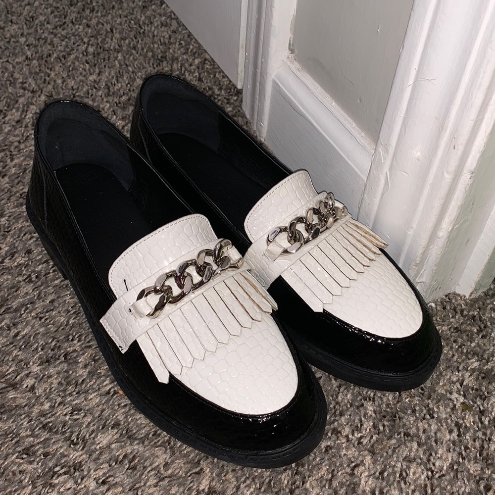 Black and white shoes